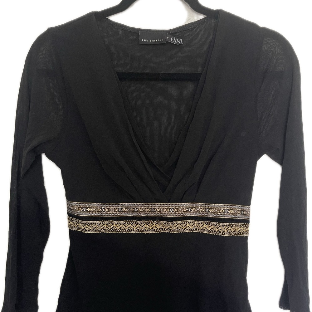 The Limited Black & Gold Boho Top